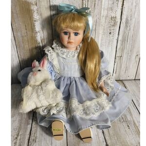 1970 Bradley Alice in Wonderland Collectible Porcelain Doll Blonde  hair‎